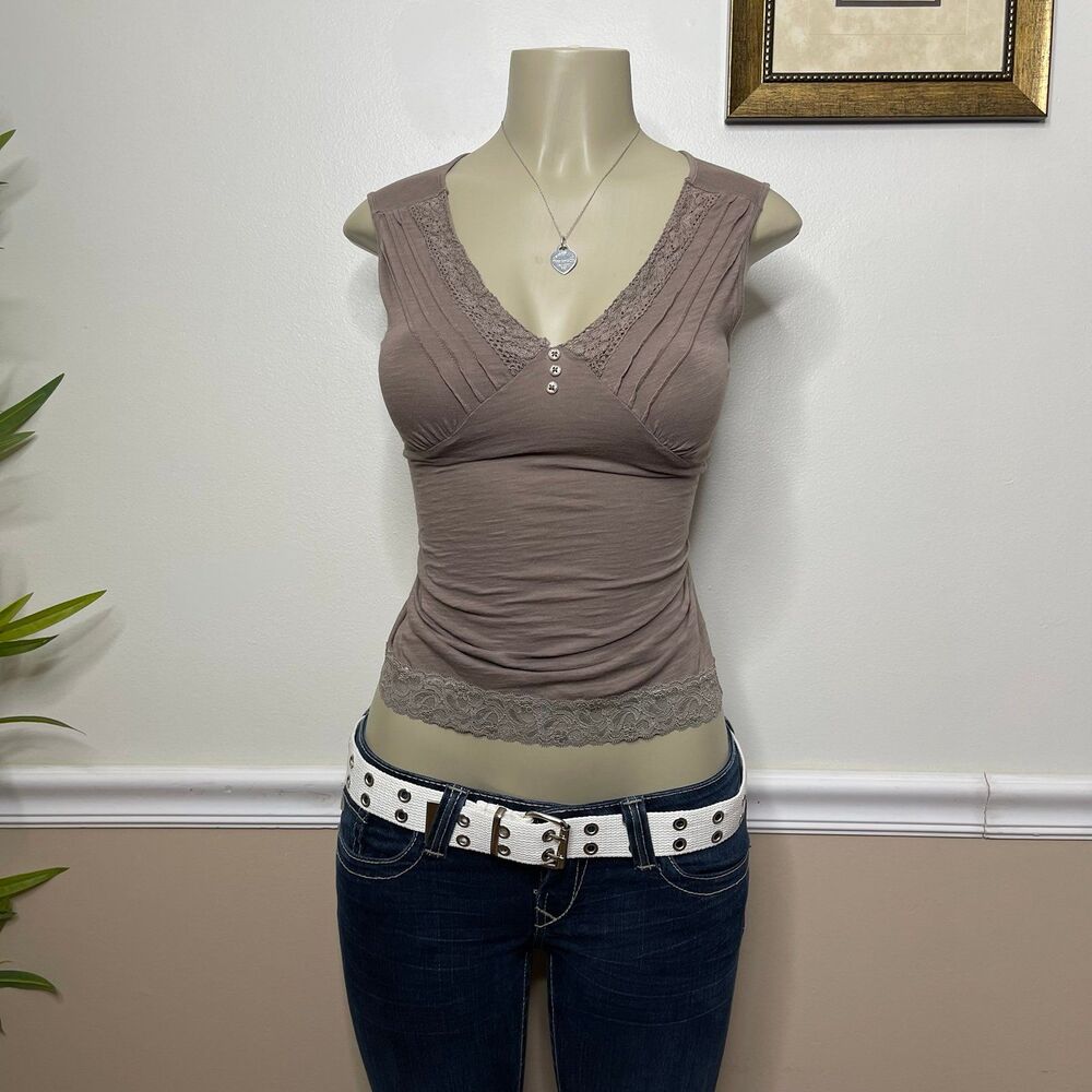 Giordano Ltd. Est. 1981 Y2K Vintage Lace Trim Cami Tank Top - Picture 6 of 8